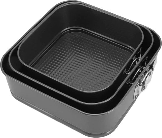 Panna per Torta Quadrata a forma di Vela - Base Rimovibile - Acciaio Inossidabile - Muffin Cake Pan - Forno per Pizza da Cucina (24/26/28)