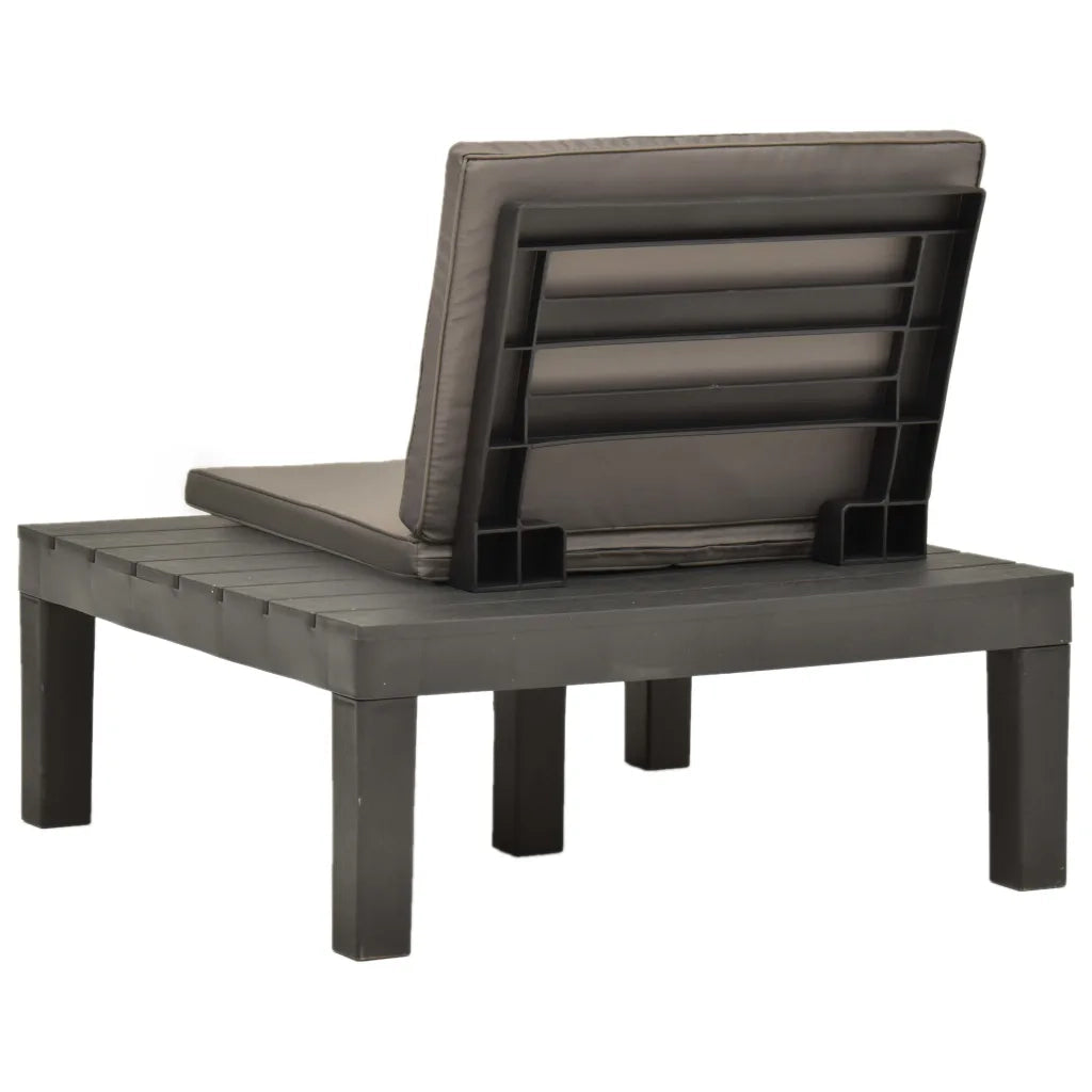 Sedie a Sdraio da Giardino e Cuscini 2 pz in Plastica Antracite cod mxl 23298