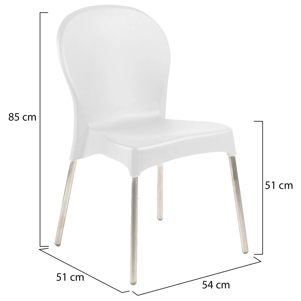 Linder, Sedia da Esterno una Sedia Made in Italy, Bianco