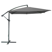 Ombrellone decentrato quadrato grigio antracite 250x250x250 cm – Tela in poliestere 180 g/m² idrorepellente
