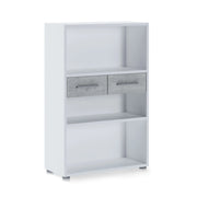 Libreria bassa effetto legno finitura larice cm. H.123xL.80xP.35,5