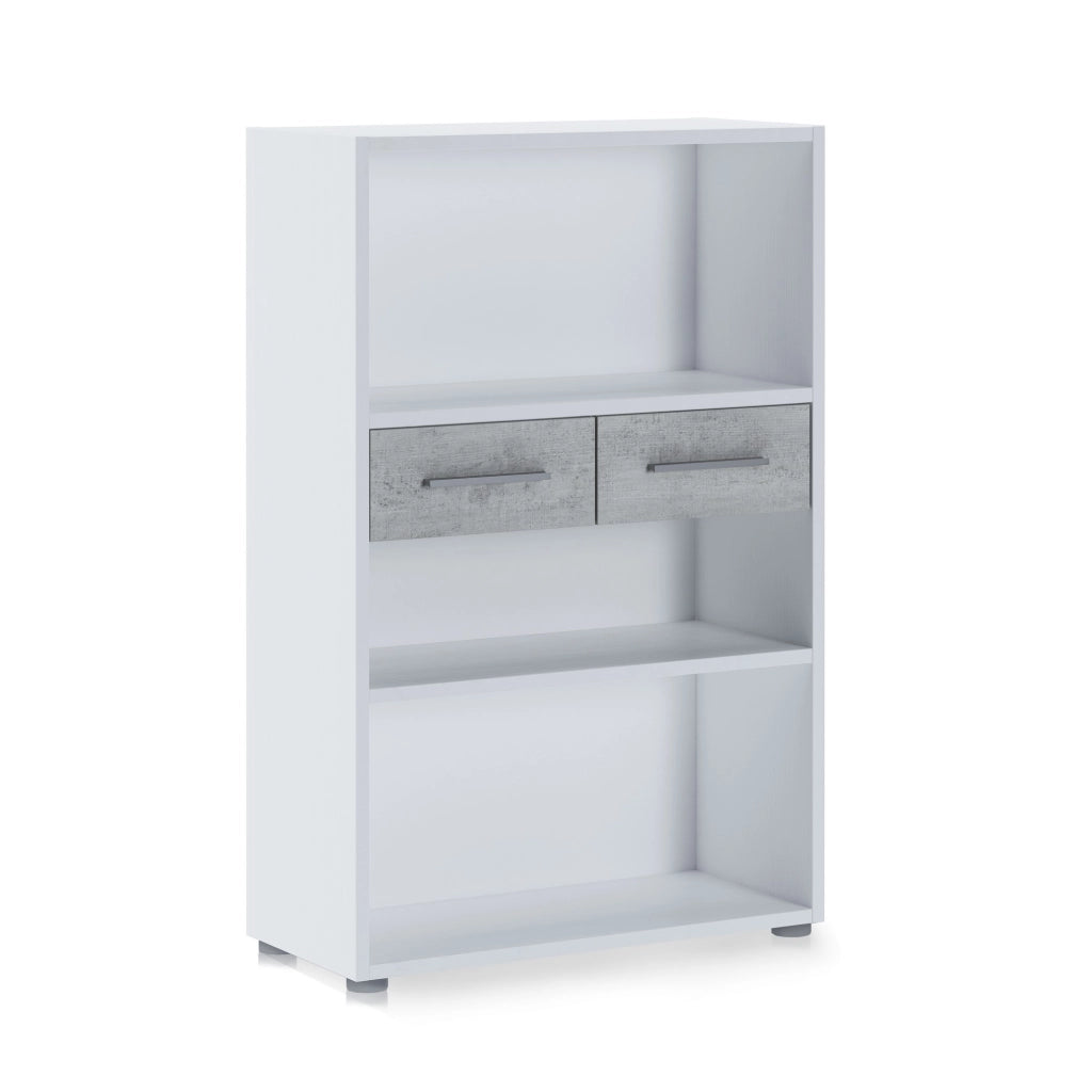 Libreria bassa effetto legno finitura larice cm. H.123xL.80xP.35,5