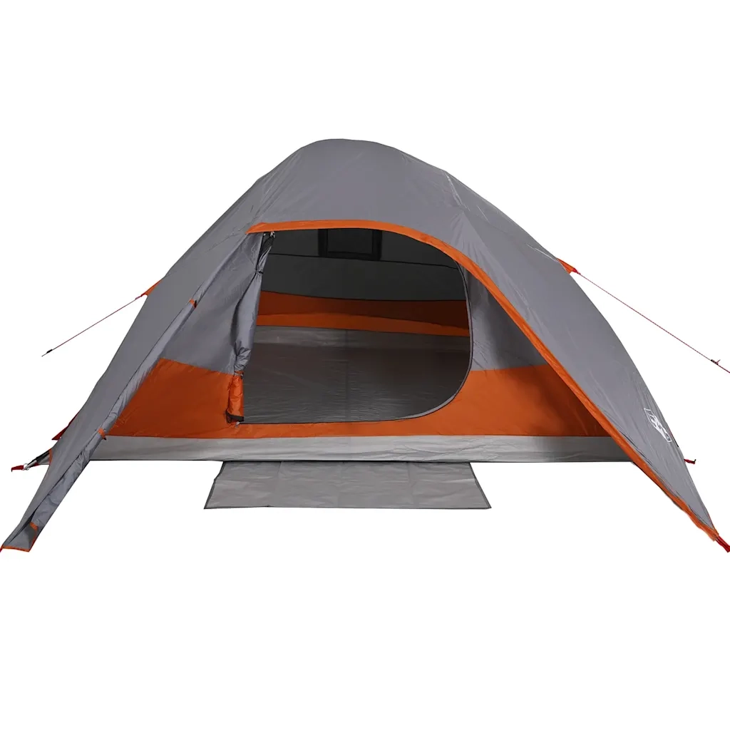 Tenda da Campeggio a Cupola per 6 Persone-Tenda per Escursionismo Grigia Impermeabile