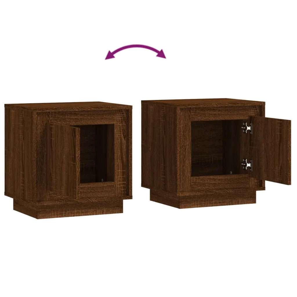 Comodino-Tavolino da notte Rovere Marrone 44x35x45 cm in Legno Multistrato