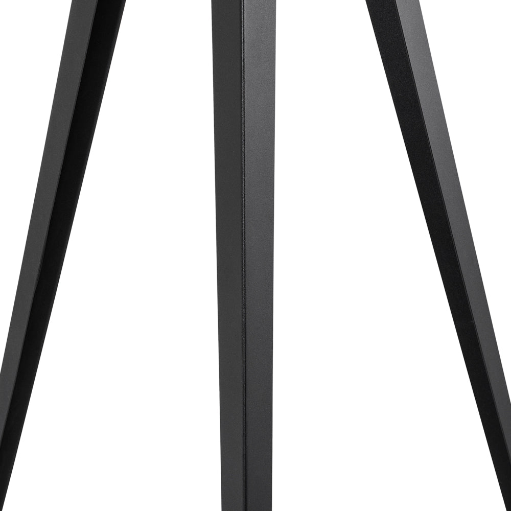 Lampada da Terra Grigio Policotone 156H cm Nero Gambe Treppiede in Metallo Paralume Tamburo Moderno