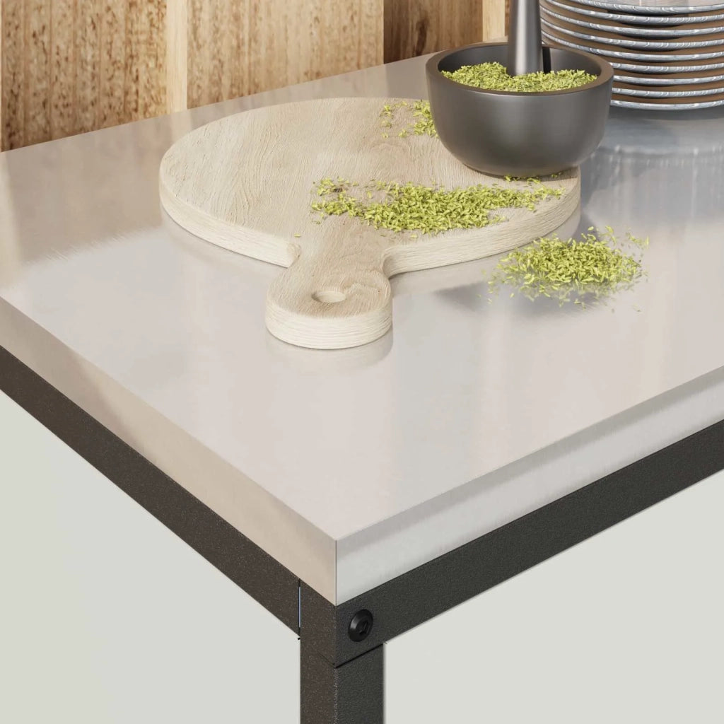 Stoccaggio in cucina con porta Bianco 90 x 50 x 53 cm Acciaio 874997