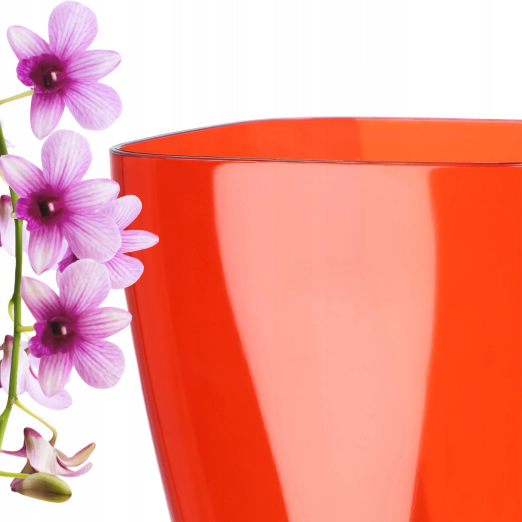 Vaso da fiori KADAX per orchidee, in plastica, rosso, resistente, 13 cm