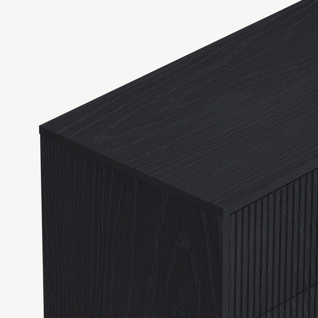 Cassettiera Nykapin Comò a 3 Cassetti 80 x 80 x 40 cm - Nero [en.casa]