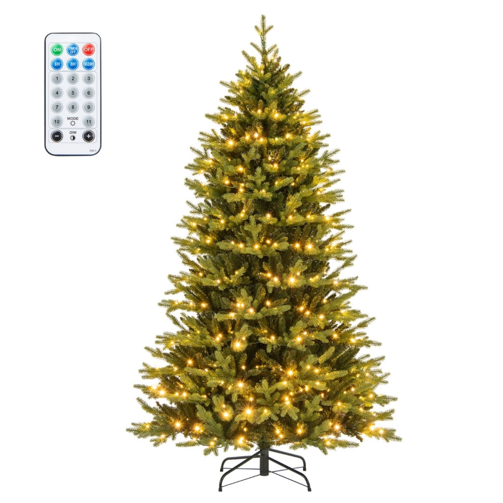 Albero di natale artificiale timer automatici e luminosit¨¤ regolabile a livelli, Albero pre-illuminata con punte di 210cm