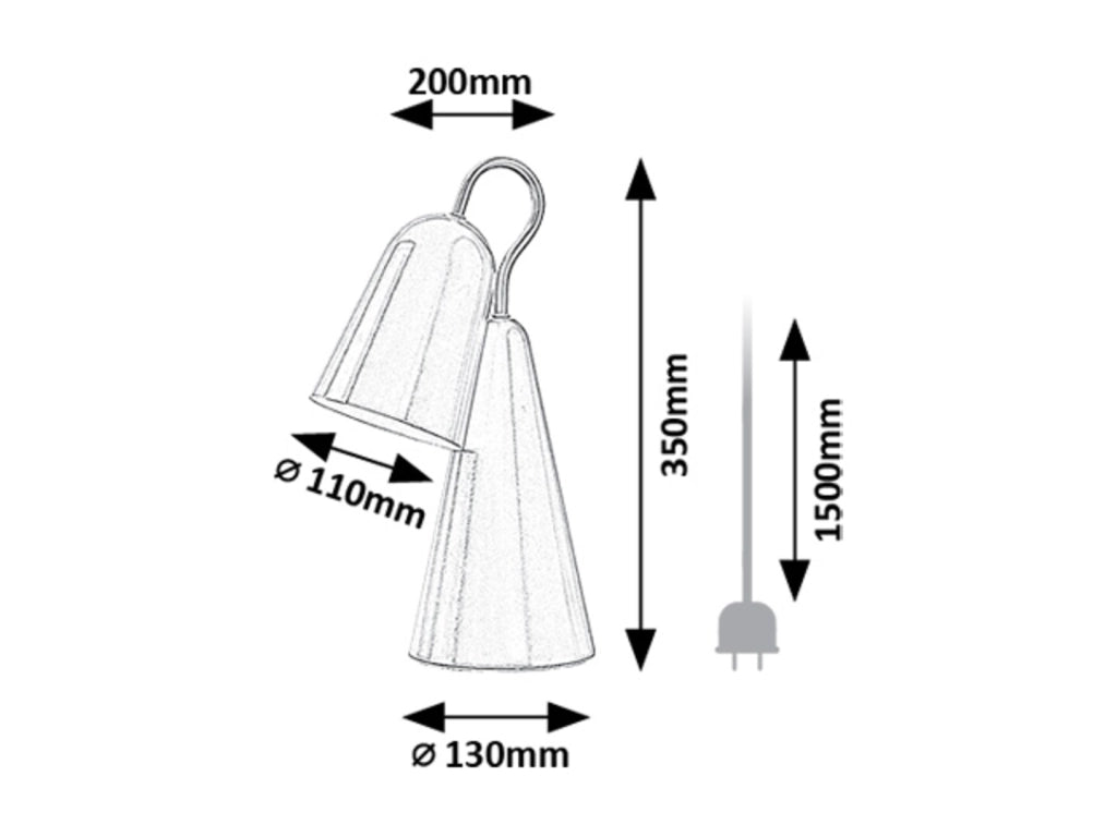 Lampada da tavolo moderna nera orientabile E14 40W Rabalux