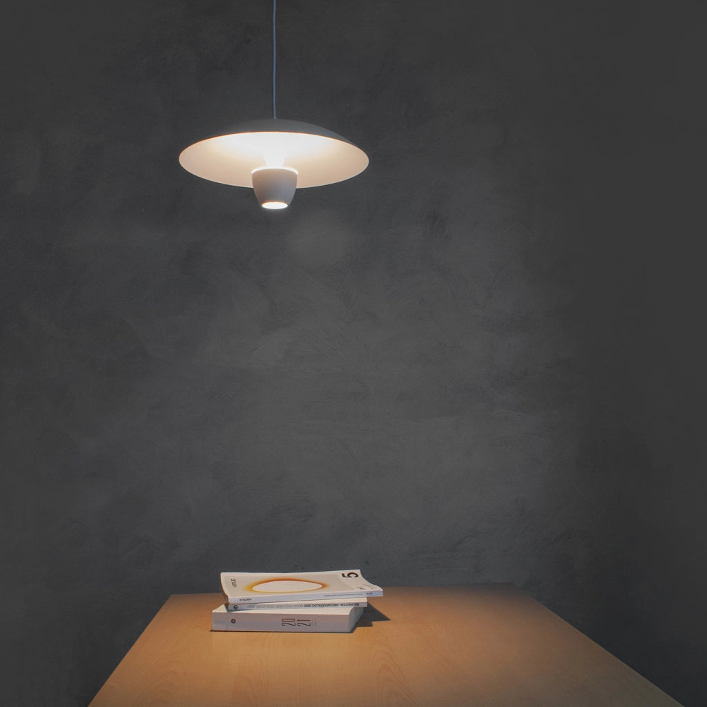 Lampadario moderno LED 11W pendente BIANCO lampada minimal industriale luce 3000K tavolo cucina 230V COLORE BIANCO