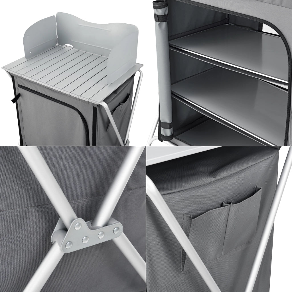 Credenza Mobile da Campeggio Tullinge Pieghevole con Borsa di Trasporto (AxLxP) 110x70x52 cm [en.casa]