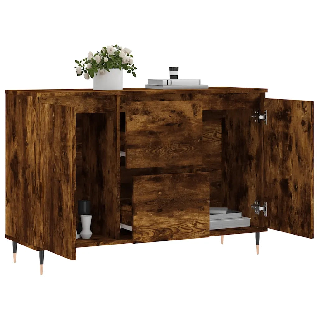 Credenza Rovere Fumo 104x35x70 cm in Legno Multistrato