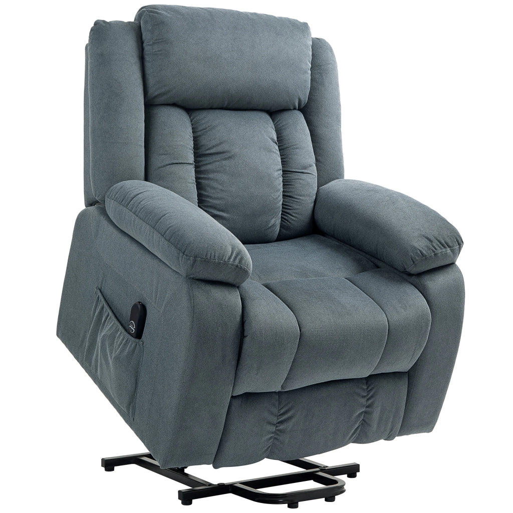 POLTRONA ALZAPERSONA ELETTRICA 92x94x105 cm Grigio in Acciaio e Velluto