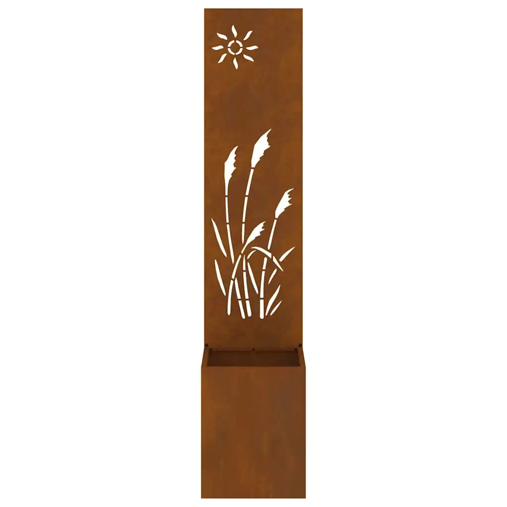 vidaXL Vaso da Giardino con Pannello Decorativo Ruggine 32 x 140 cm