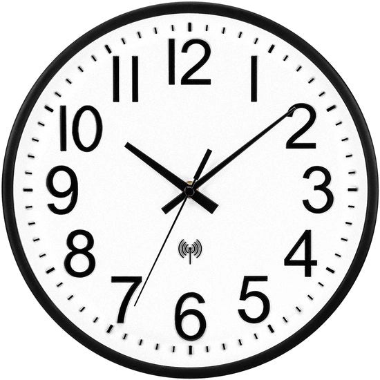 Cronografo a controllo radio Silenziosa parete Cronografo senza suono di tic Regolabile per soggiorno Camera da letto Ufficio Cucina 30 x 30 cm / 12 pollici (Tipo-2)
