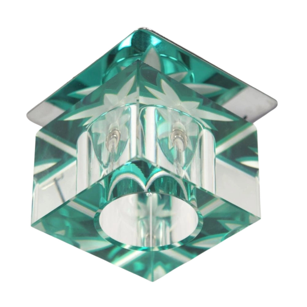 Plafoniera quadrata cromata SK-47 Candellux 1xG4 verde