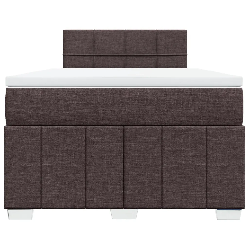 Giroletto a Molle con Materasso Marrone Scuro 120x200cm Tessuto
