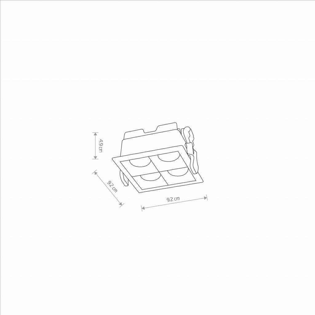 Faretto incasso quadrato LED 16W 4000K nero Nowodvorski