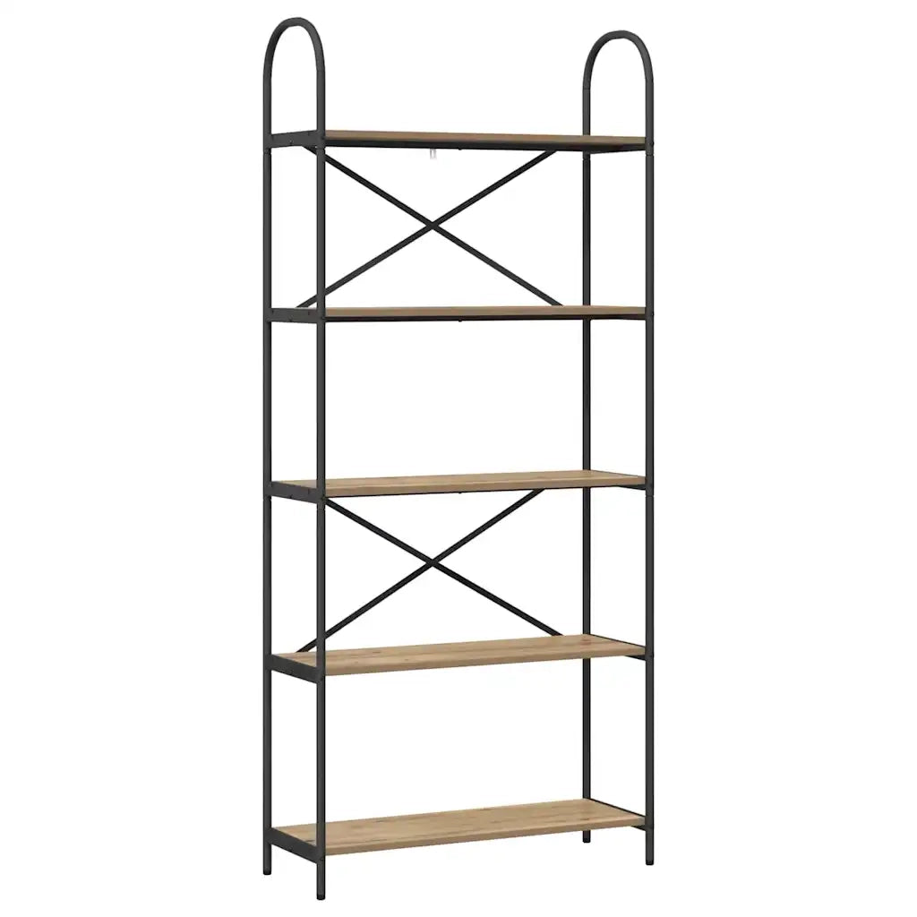 Libreria-Scaffale per Libri-Mobile di Stoccaggio Rovere artigianale 80 x 30 x 183 cm Legno multistrato 101807