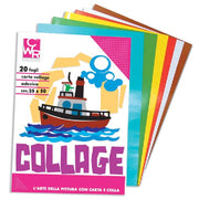 Trade Shop - Album Carta Collage Adesiva Autoadesiva 20 Fogli Colorati 35 X 50 Cm -