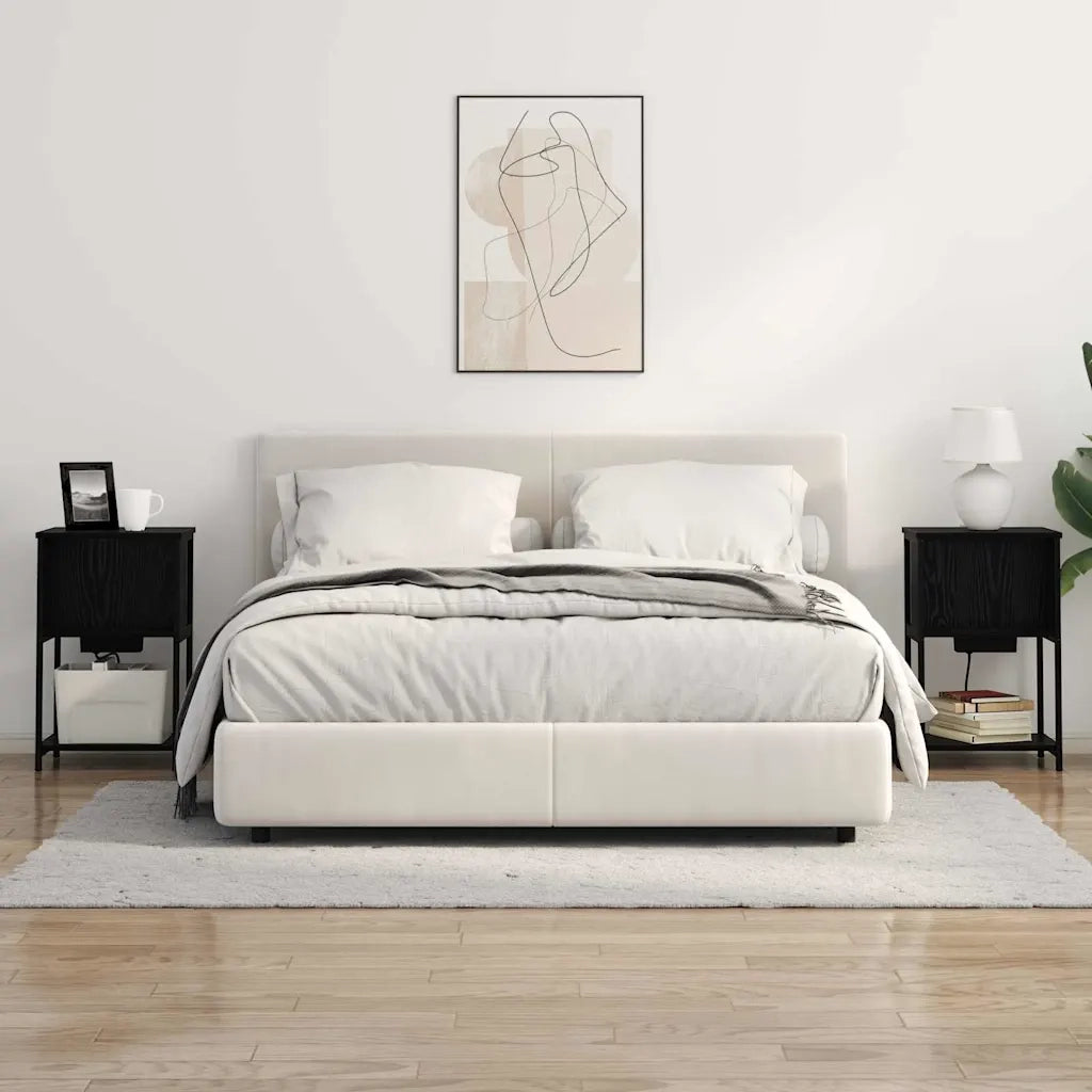 Armadio da Notte Rovere Nero 38 x 31 x 61 cm Legno multistrato 859450