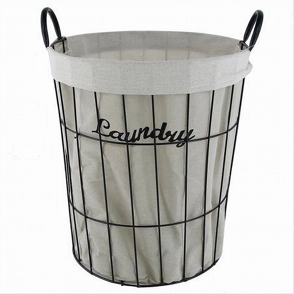 Trade Shop - Cesto Porta Biancheria Contenitore In Tessuto Con Struttura Metallo Bagno 10632 -