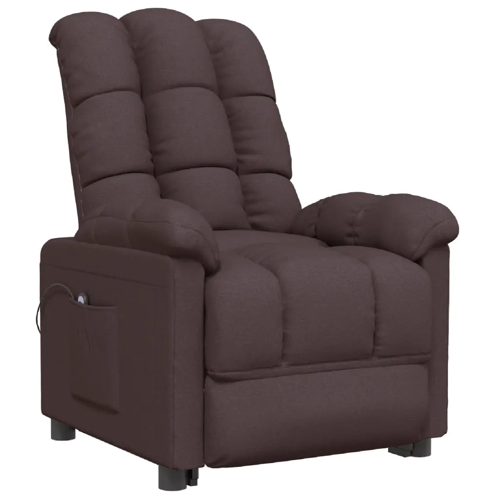 Poltrona Elettrica Reclinabile Marrone Scuro in Tessuto 3073753