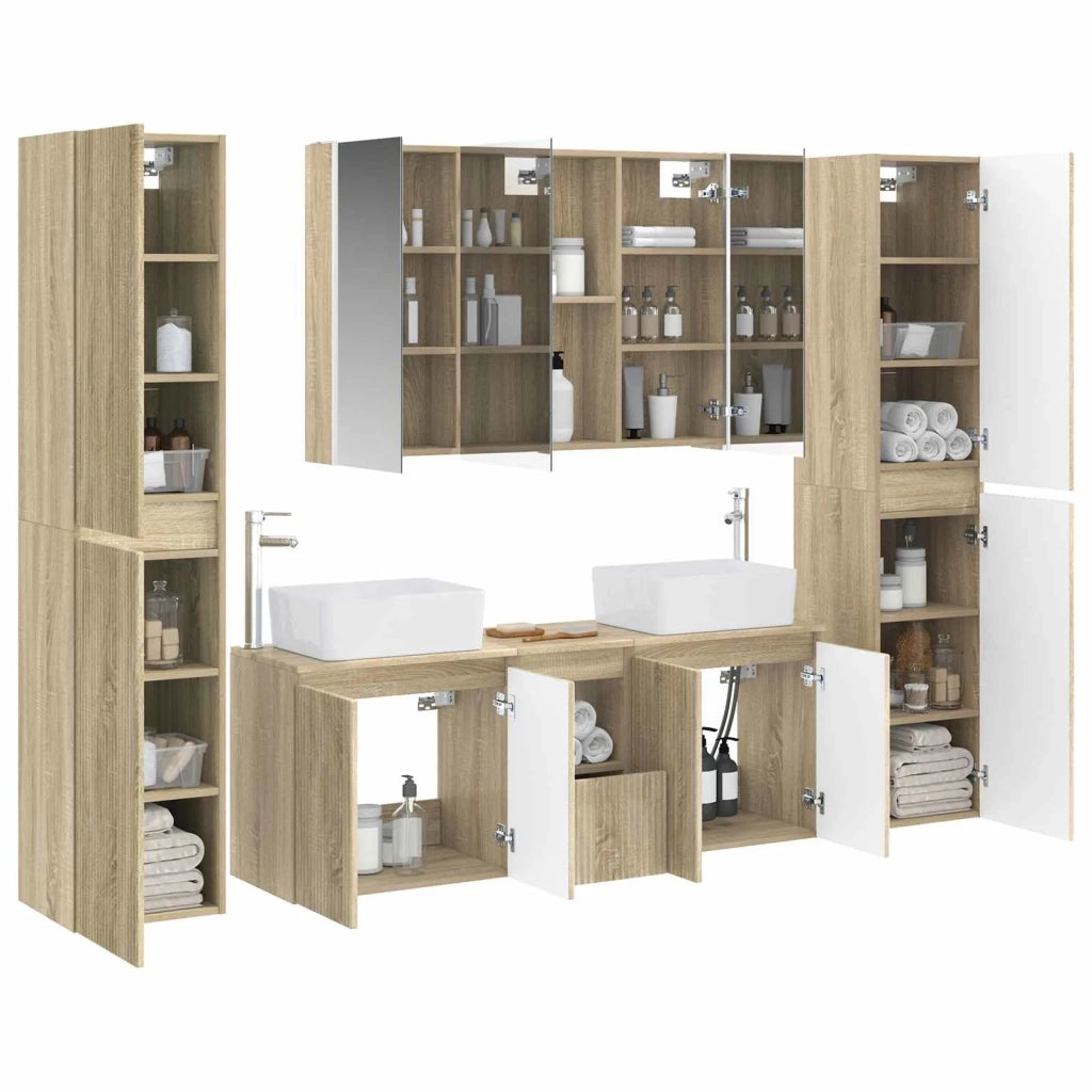 Set di mobili per il bagno 6 pcs Rovere Sonoma 3407233