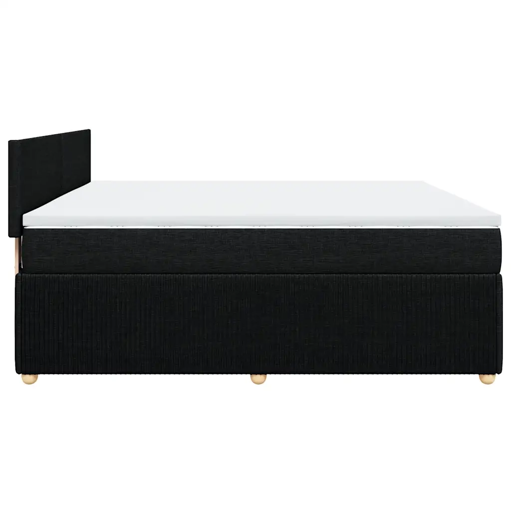 Giroletto a Molle con Materasso Nero 180x200 cm in Tessuto