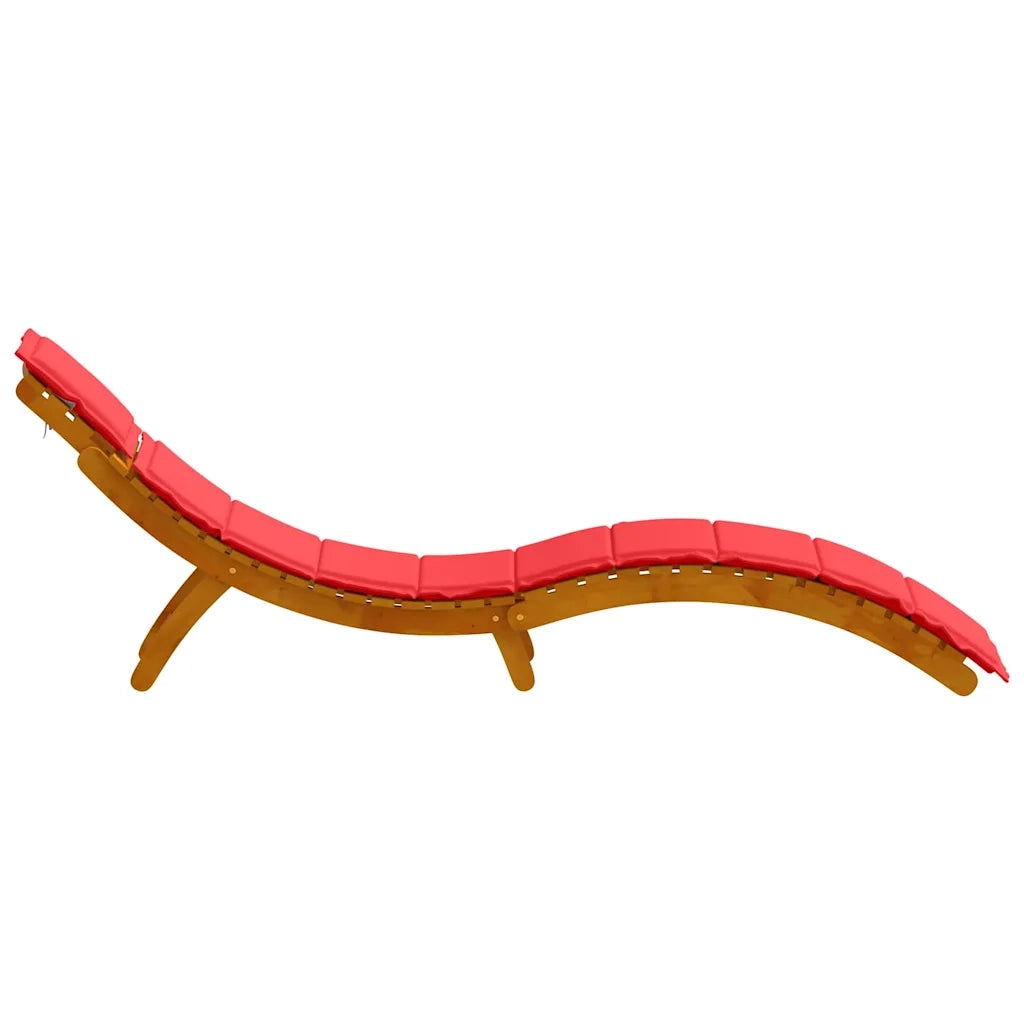 Lettino prendisole 2 pcs Rosso Legno di Acacia Massello 4107099