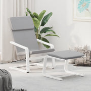 Divano Sedia-Poltrona Relax con Poggiapiedi Grigio Chiaro in Tessuto 523129