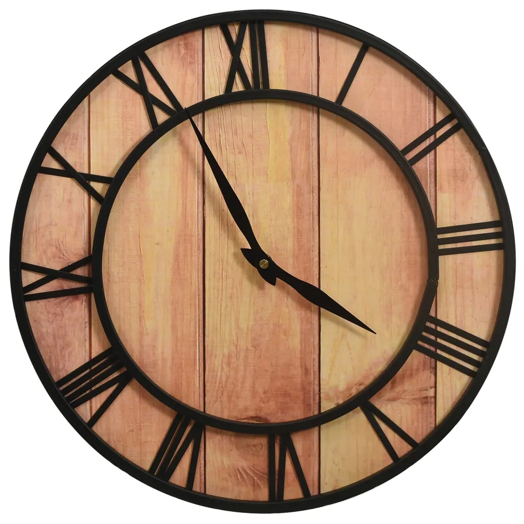 Orologio da Parete 39 cm Marrone e Nero in MDF e Ferrocod mxl 97363