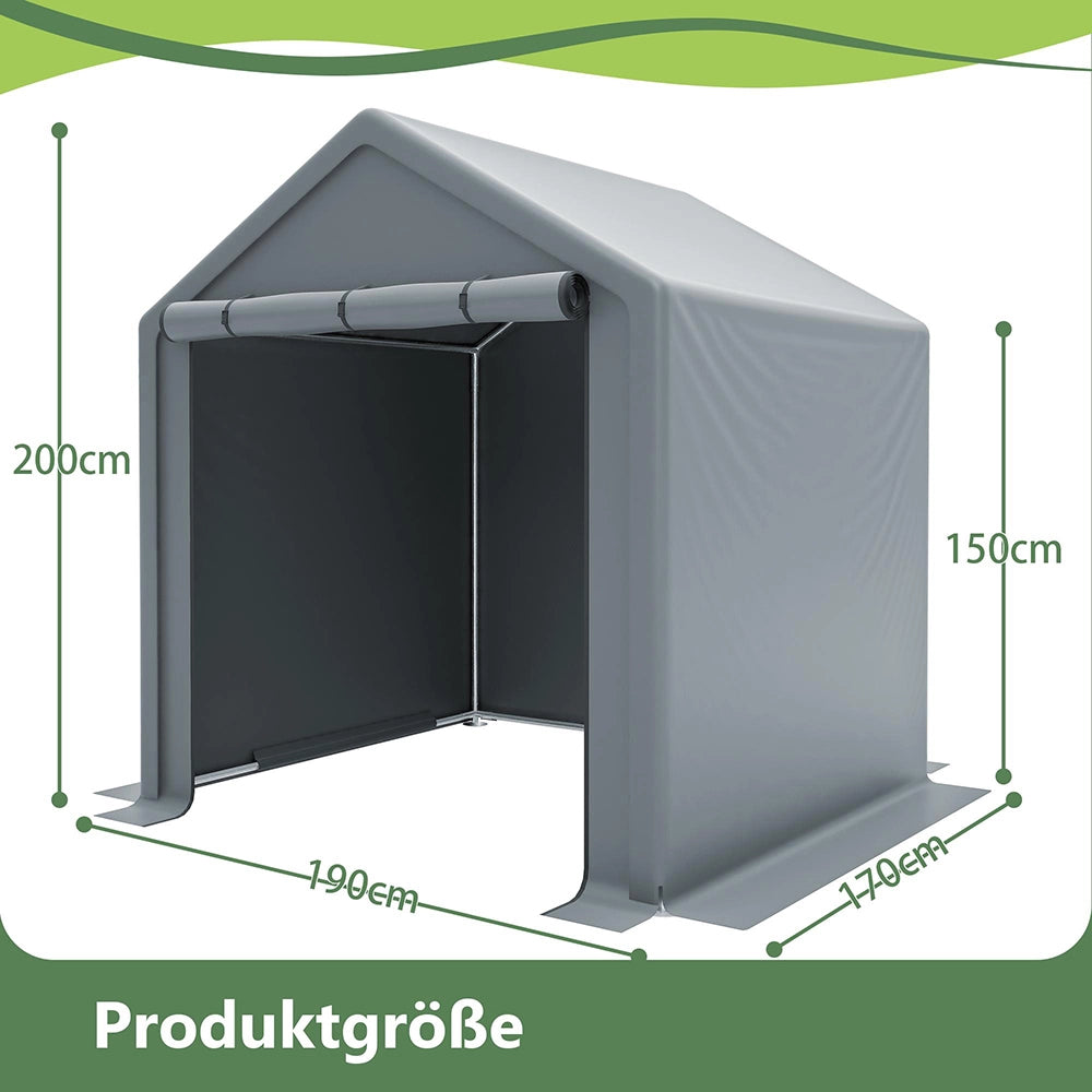 Ripostiglio per attrezzi - Xylo - 190x170x200cm - Grigio scuro - Garage per biciclette, tenda garage, capanno da giardino
