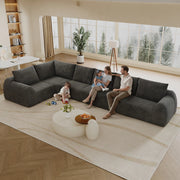 Divano angolare L ¨C Minimal ¨C grigio scuro, tessuto imbottito, 401cm, senza montaggio