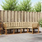 Set di divani da esterno con cuscino 5 pcs Naturale e Beige