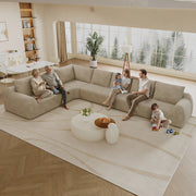 Divano angolare L ¨C Minimal ¨C Tessuto Khaki 401cm, senza montaggio