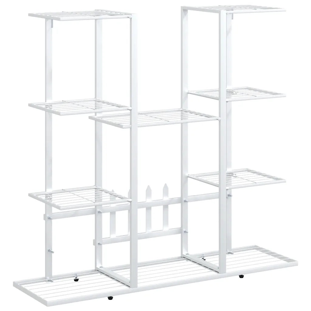 Portafiori-Supporto per Piante-Rastrelliera per Fiori 94,5x25x89 cm Ferro Bianco