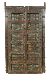 Biscottini Porta portone in legno massello e ferro da interno o da esterno vecchia e antica medievale scorrevole