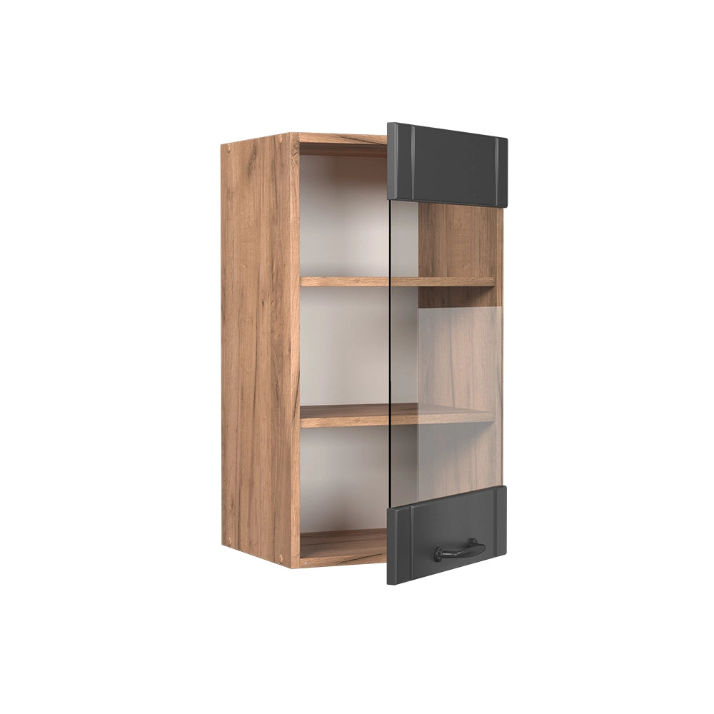 Vicco Mobile da cucina in vetro Grigio scuro 40 cm