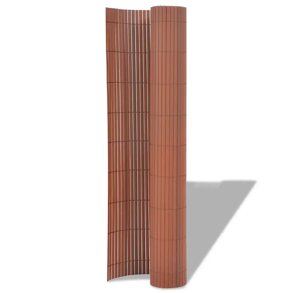 Recinzione da Giardino a Doppio Lato in PVC 90x500 cm Marrone 43630