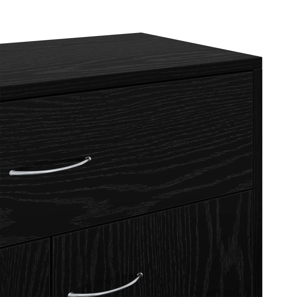 Credenza | Madia | Buffet da pranzo | Armadio da pranzo Rovere Nero 60 x 30 x 75 cm Legno multistrato