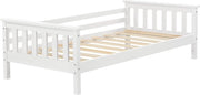 Letto per Bambini - Con base a letto e sistema di sicurezza - 80x160 cm - Bianco - Abete e Multiplex - Per ragazze - Per bambini