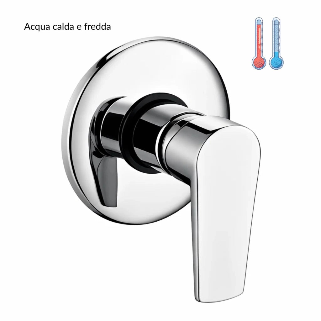 Miscelatore doccia da parete asia ad incasso ottone colore cromato bagno *** confezione 1