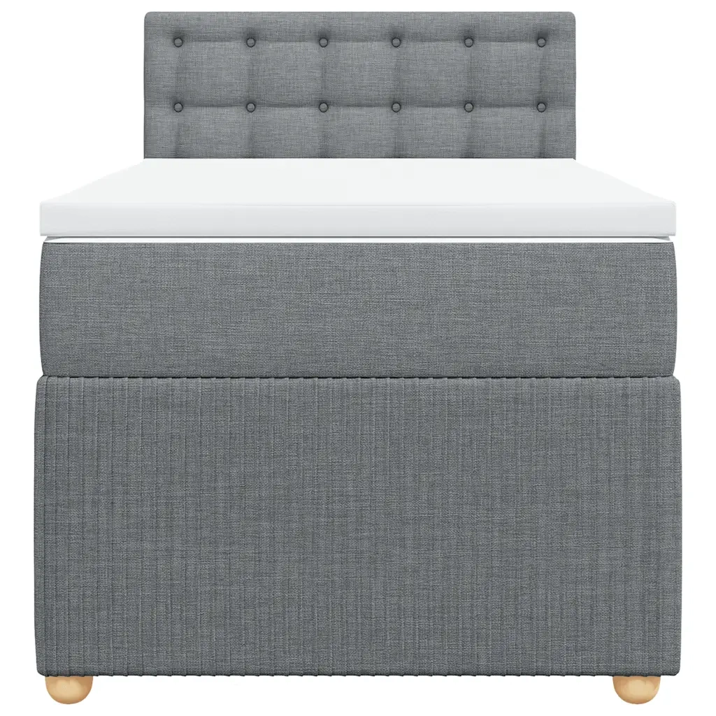 Letto singolo | Letto per adulti | Giroletto a Molle con Materasso Grigio Chiaro 80x200 cm Tessuto