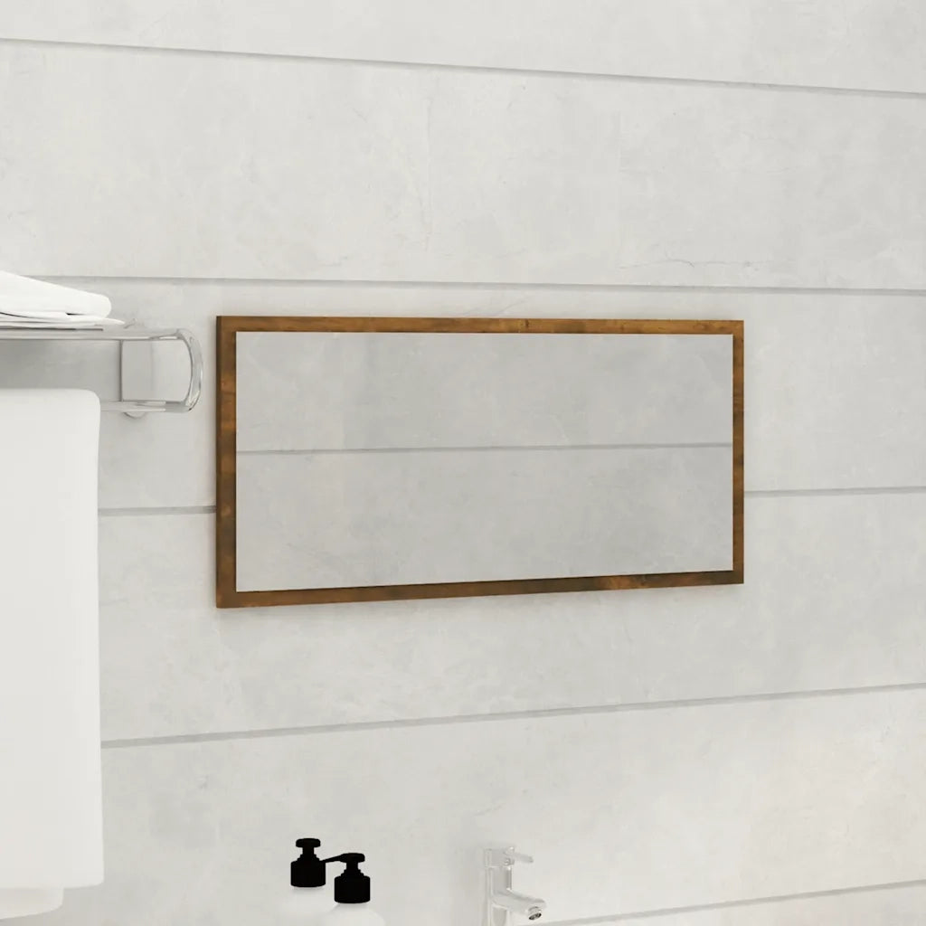 Set Mobili da Bagno 2 pz Rovere Fumo in Legno Multistrato 815738