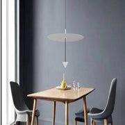 Trade Shop - Lampadario A Sospensione Lampada 12w Luce Led 4000k Disco ø23.5cm Cono Bianco 32972 -