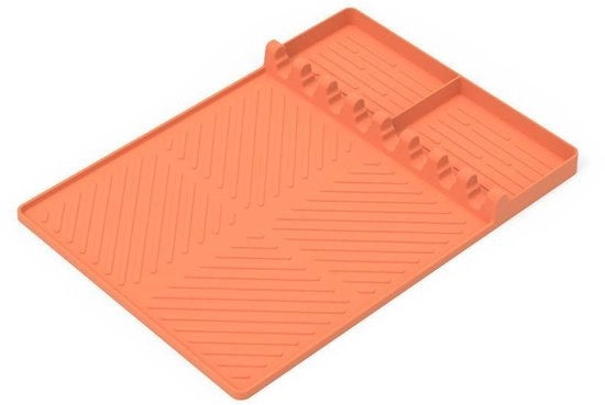 Mat di acciaio in silicone con gancio, mat di acciaio in silicone per griglia esterna e piano da lavoro in acciaio in silicone - Arancione