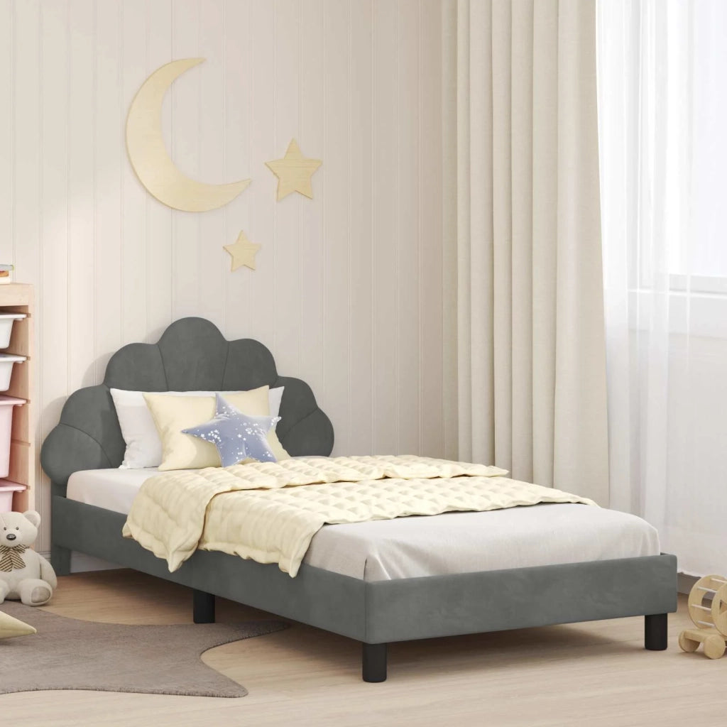 Struttura letto bambini con testata Grigio Scuro 90 x 190 cm