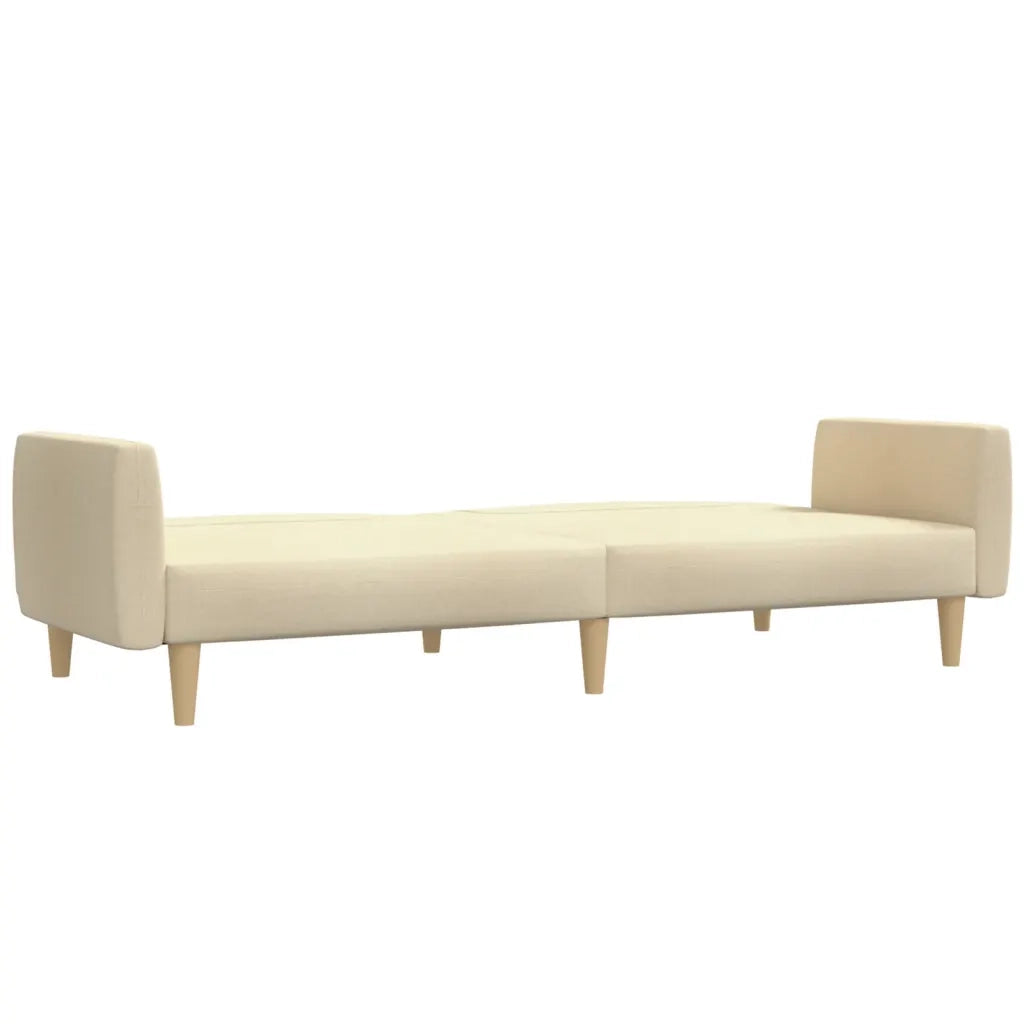 Divano letto | Sof¨¤ letto | Letto singolo a 2 Posti Crema in Tessuto